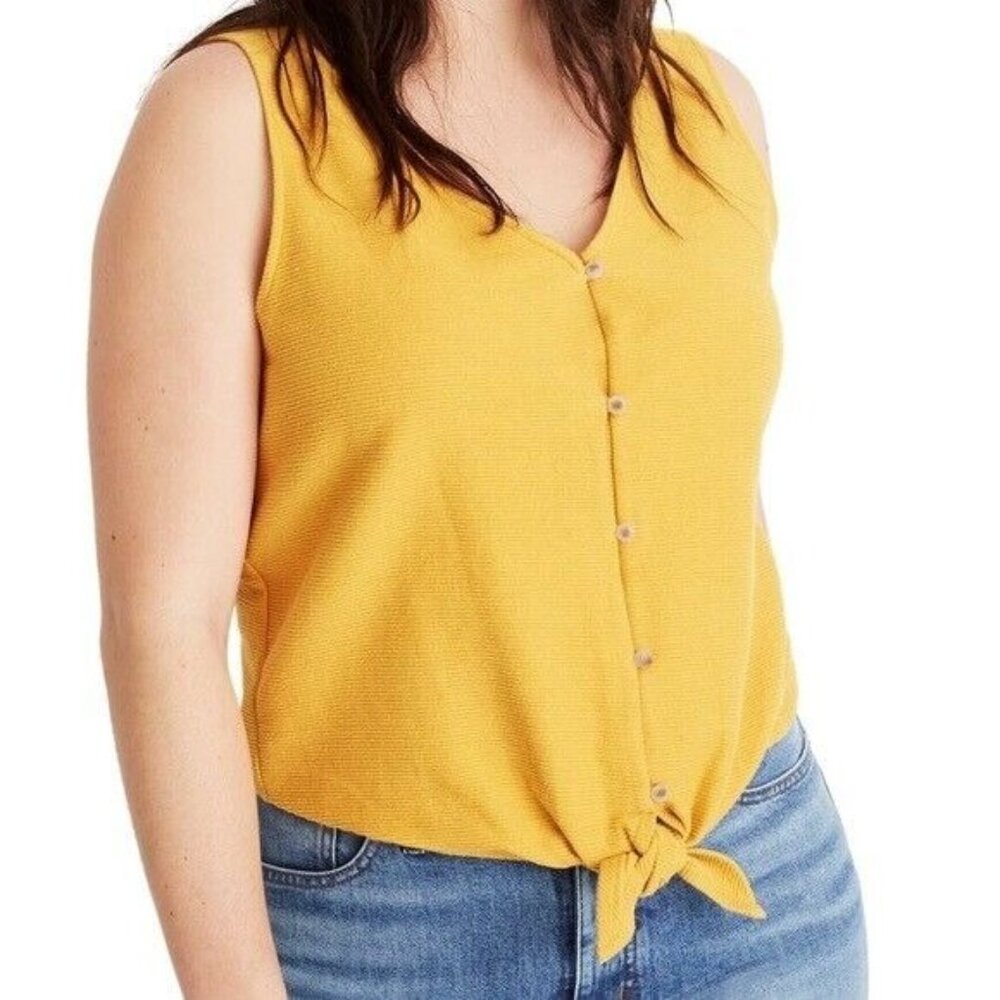 Madewell Texture And Thread Top Button Front Tie … - image 1